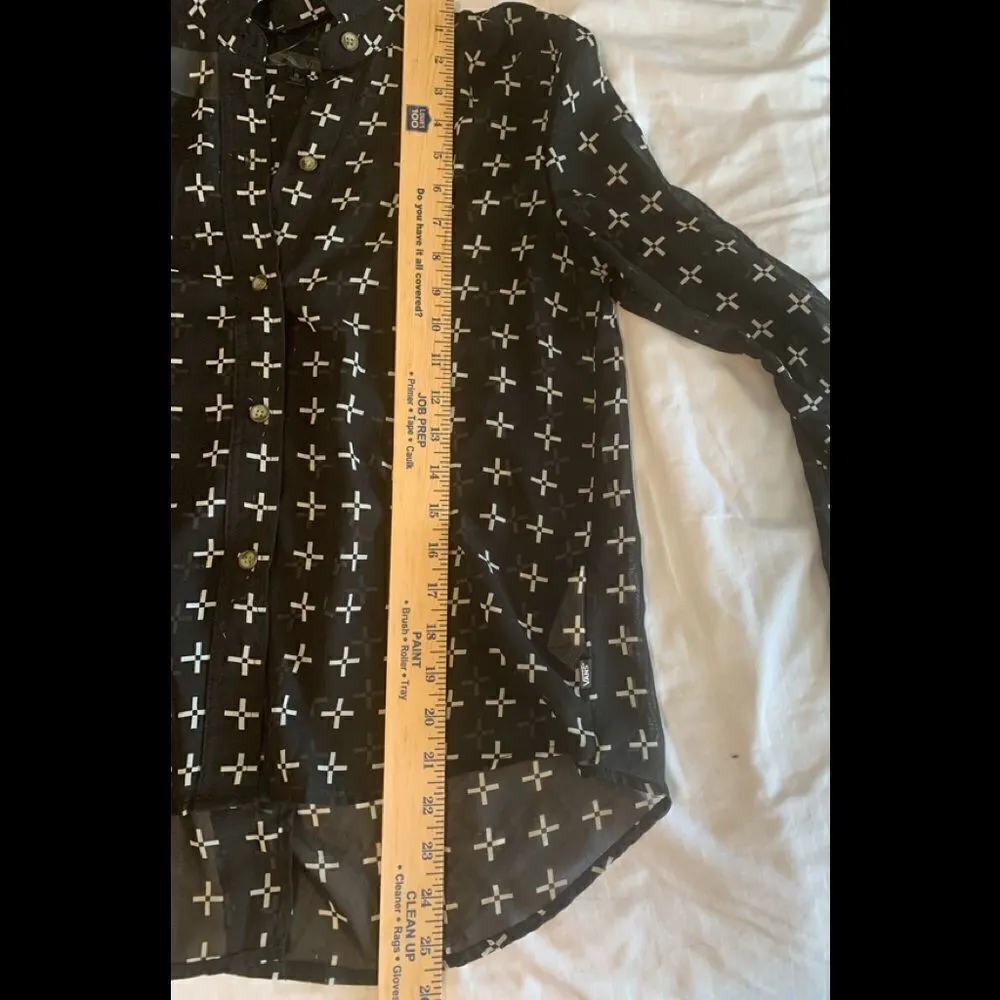 Vans  black and white cross blouse size S - Image 3