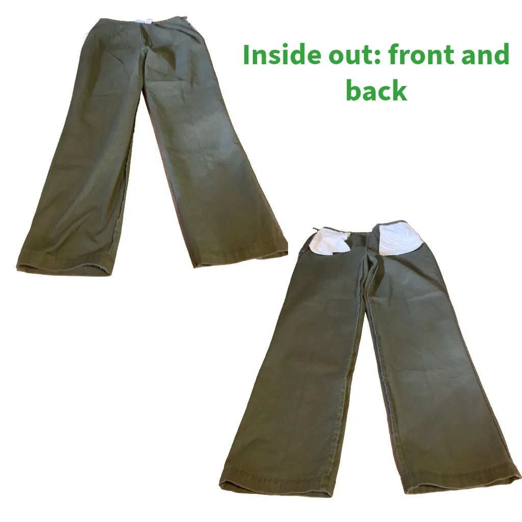 CHEROKEE OLIVE GREEN HIGH WAIST STRAIGHT LEG TROUSER PANTS (12) - Image 11