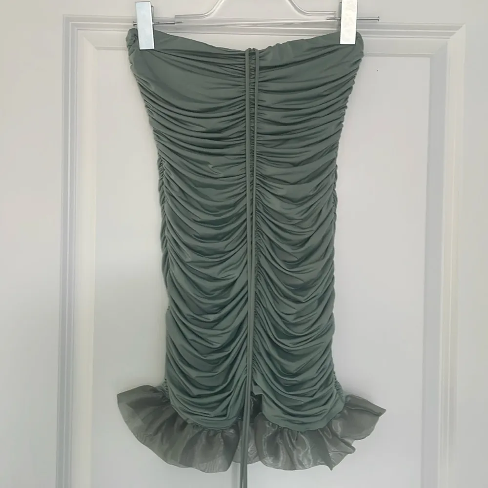 NWOT Lucy in the Sky Halter Ruched Mini Dress Green Size Small - Image 5