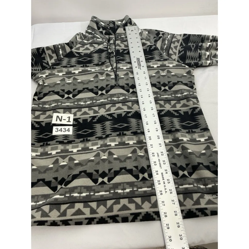 Womans Eddie Bauer Size TXL Gray Aztec Pattern 1/4 Zip Pullover Fleece - Image 7