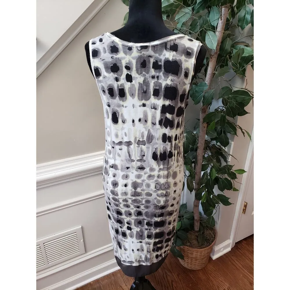 Simply Vera Vera Wang Sheath Dress Women's Medium Multi Abstract Print Stretch Gray - Image 4