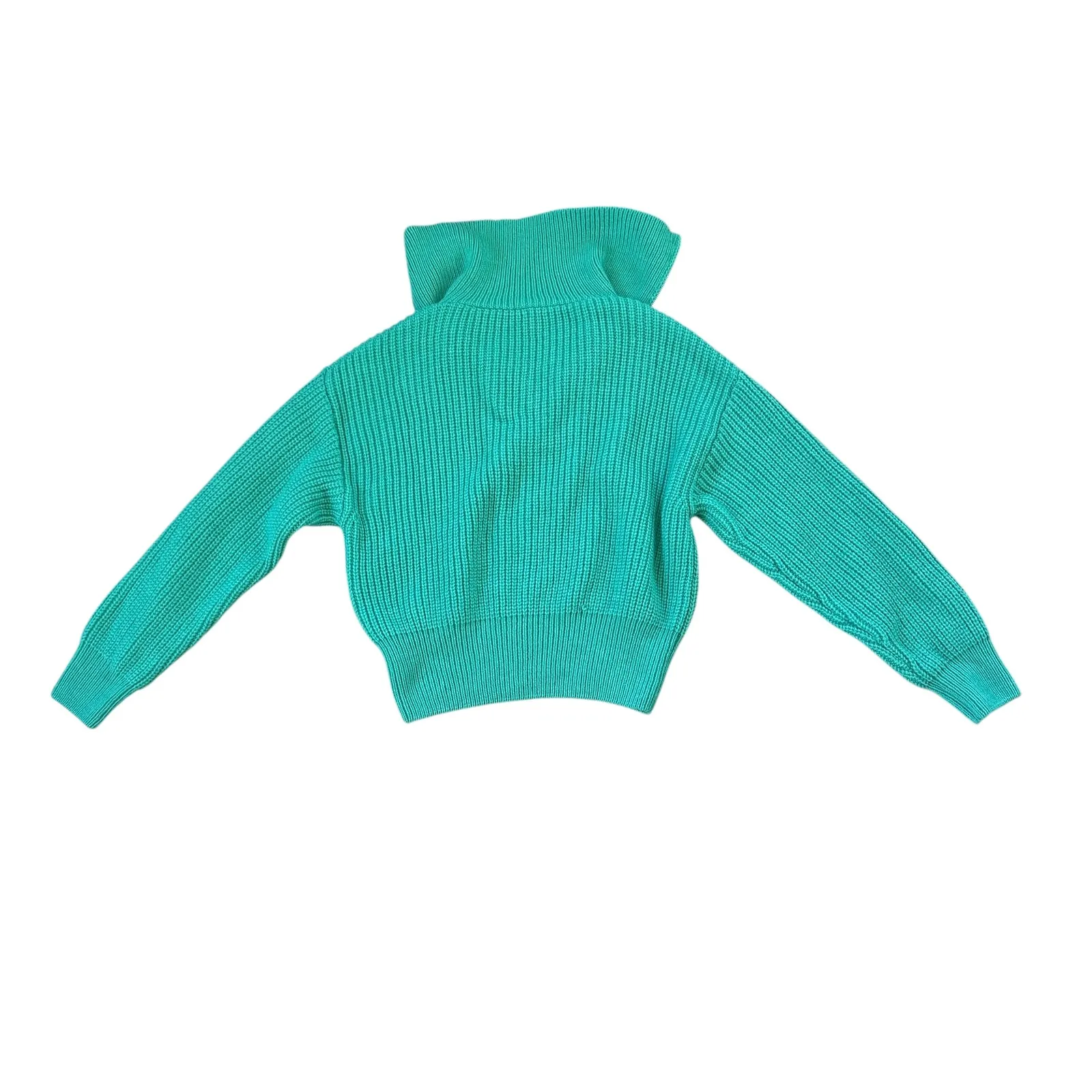 Baum Und Pferdgarten Chizu Wool Blend Sweater Waterfall Half Zip Green - Image 3