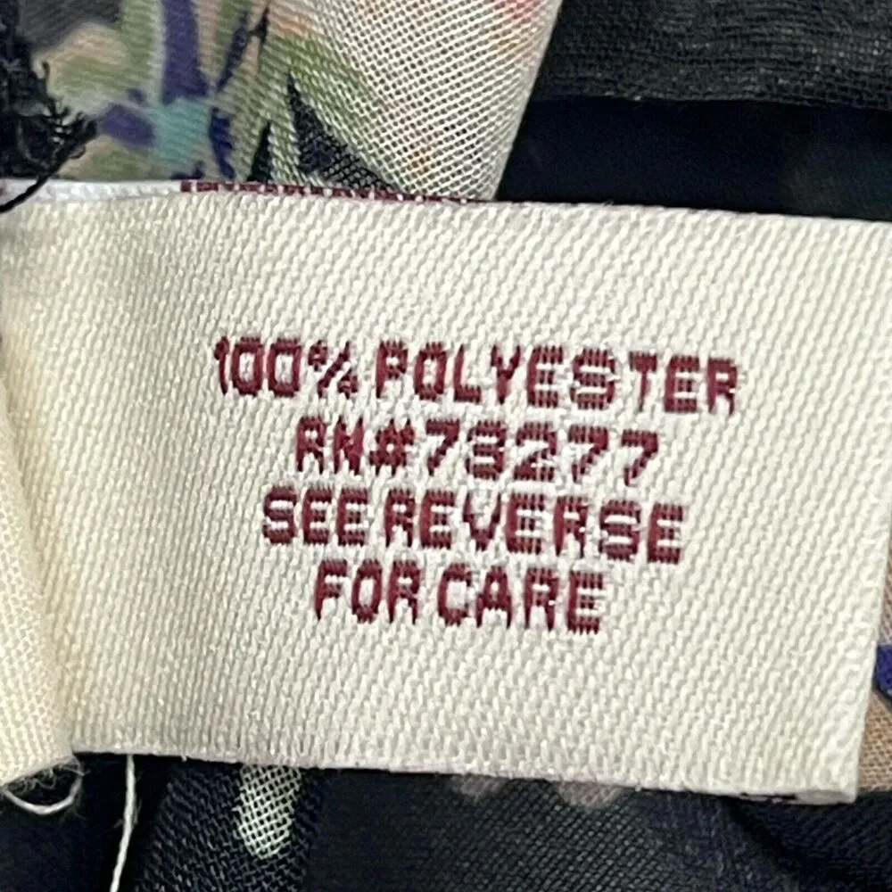 Mudd Black Floral Flowing Cover Shawl Medium Lightweight Cottagecore Frarmcore - Image 3