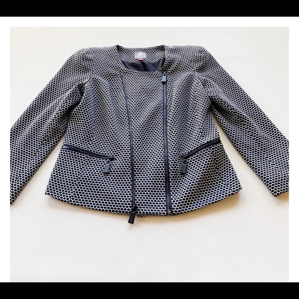 Vince Camuto Polka Dot Moto Jacket Blazer - Image 2