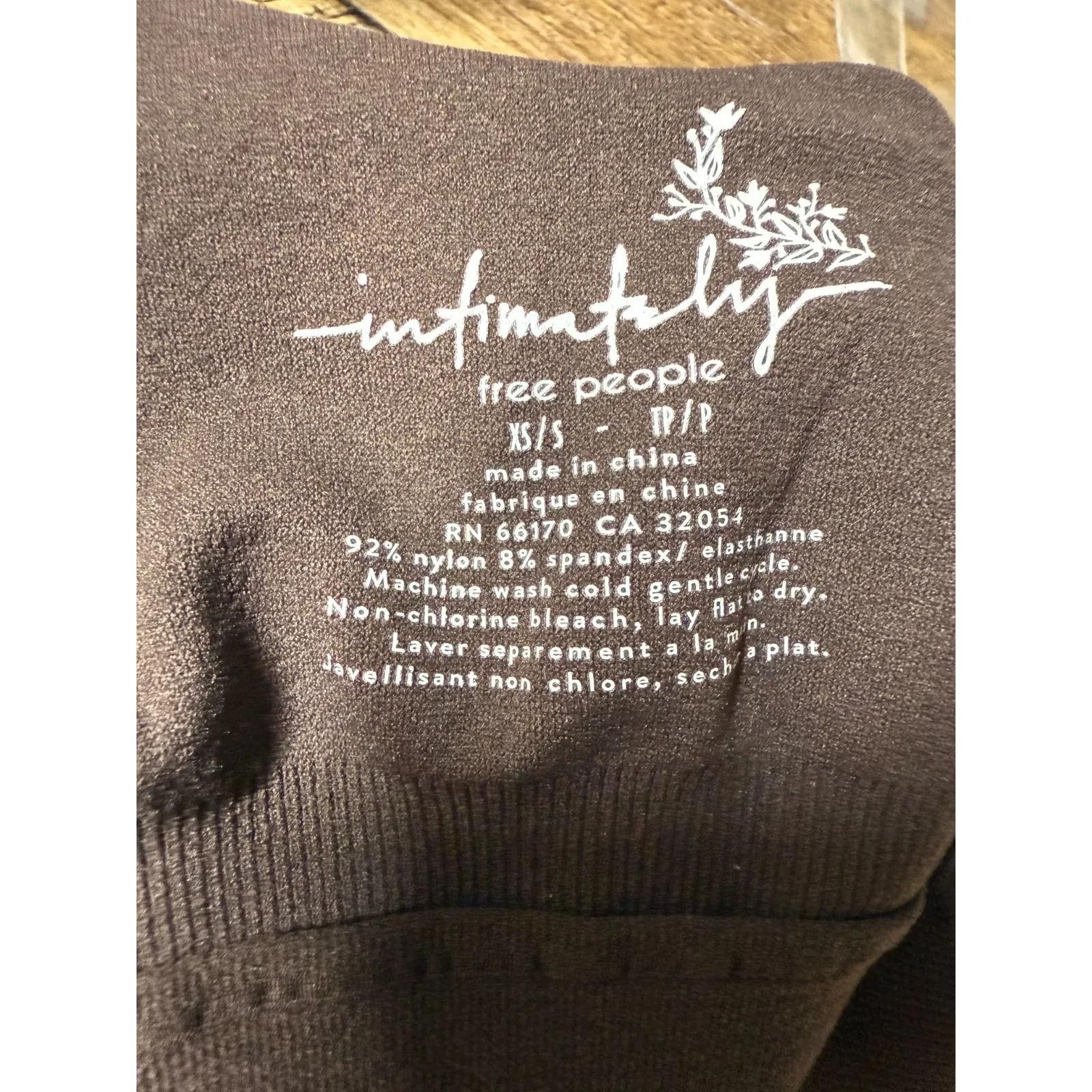 Intimately Free People Bodysuit‎ Sz XS/S Brown Sleeveless Shelf Bra Thong - Image 3