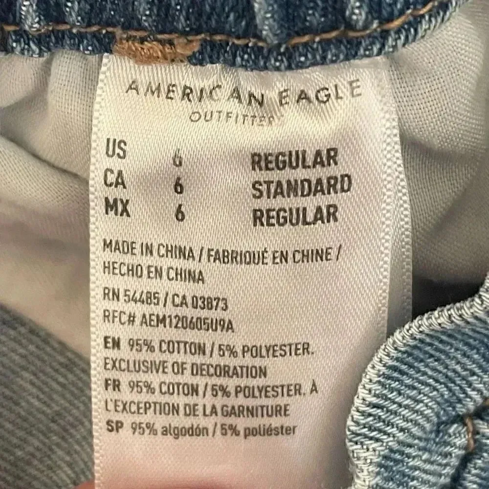 American Eagle Y2K Paper Bag Waist Baggy Mom Jeans SZ 6 # 1807 - Image 9