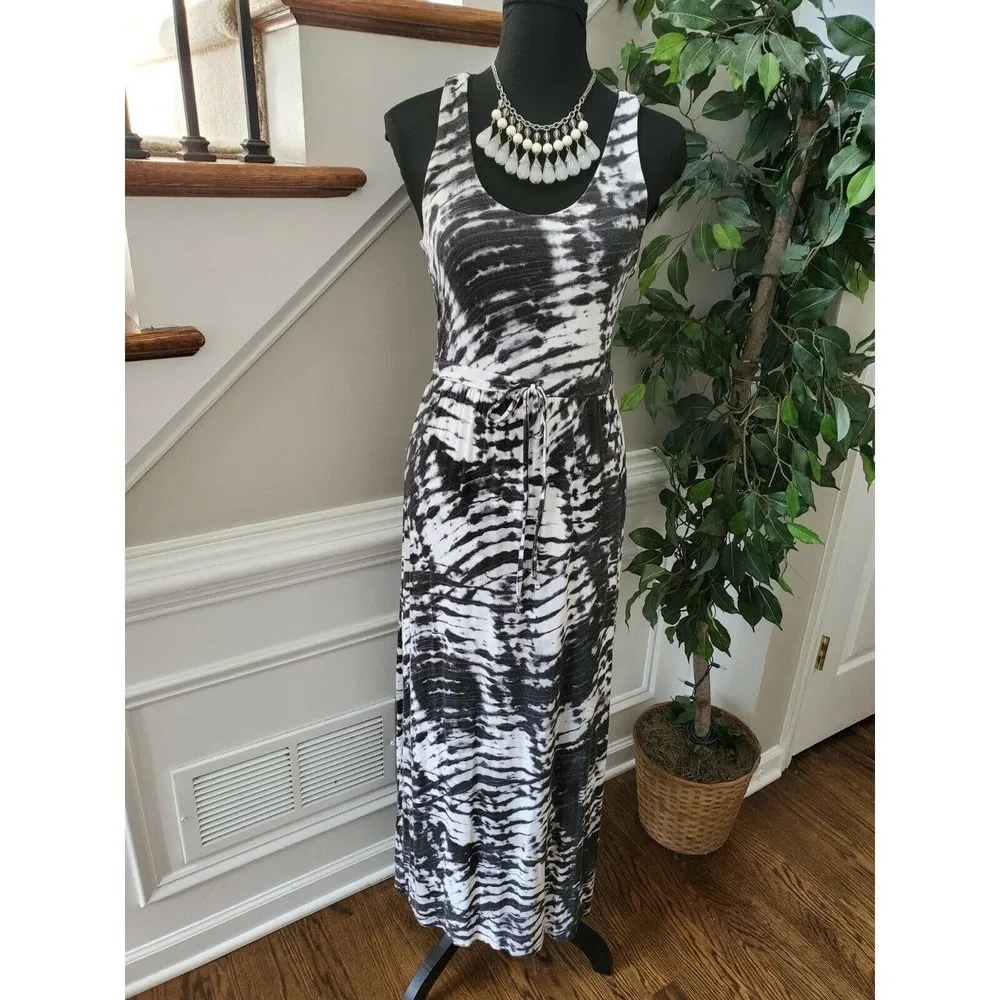 Willi Smith Women's Black & White Rayon & Spandex Sleeveless Long Dress Size XS - Image 11