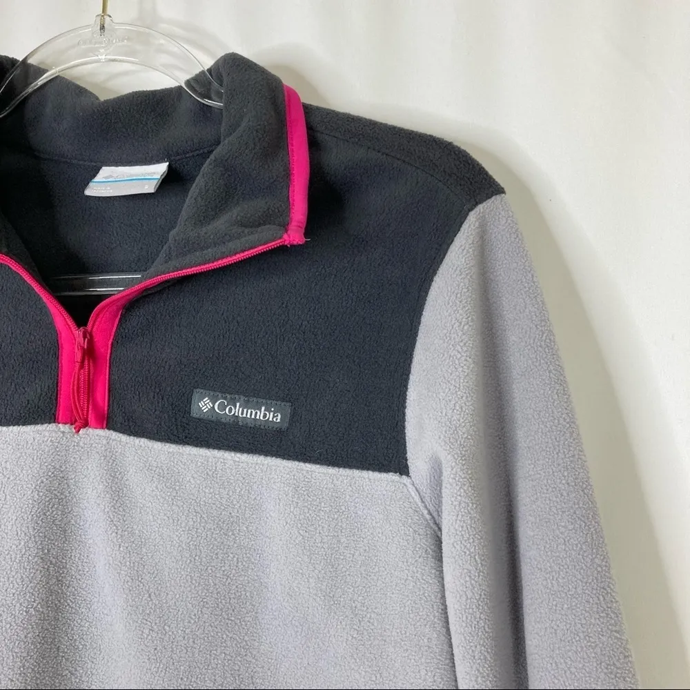 3/$30 Columbia | Gray Pink Fleece Pullover Sweatshirt S - Image 3