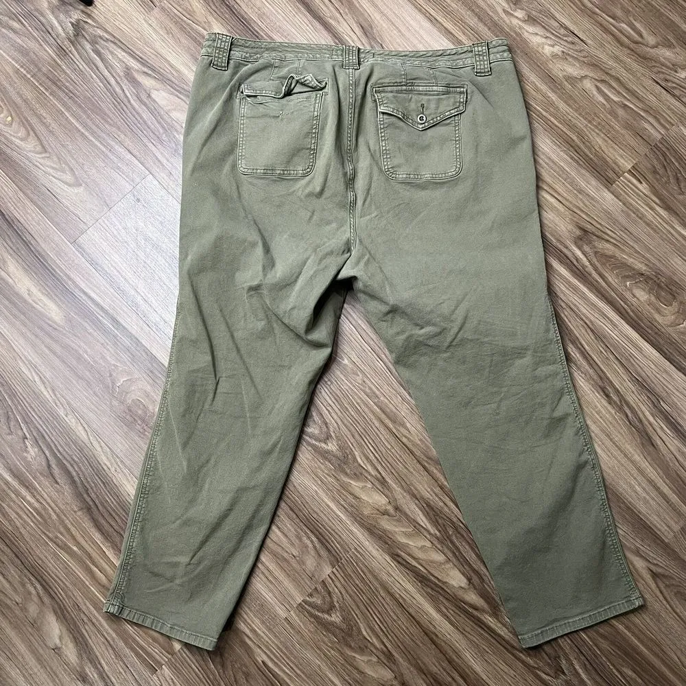 Torrid Plus Size 22 Crop Aviator Skinny Stretch Twill Mid Rise Pants Army Green - Image 5