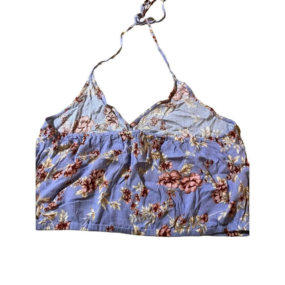 American Eagle Outfitters Women’s‎ Purple Floral Halter Top XL - Image 5
