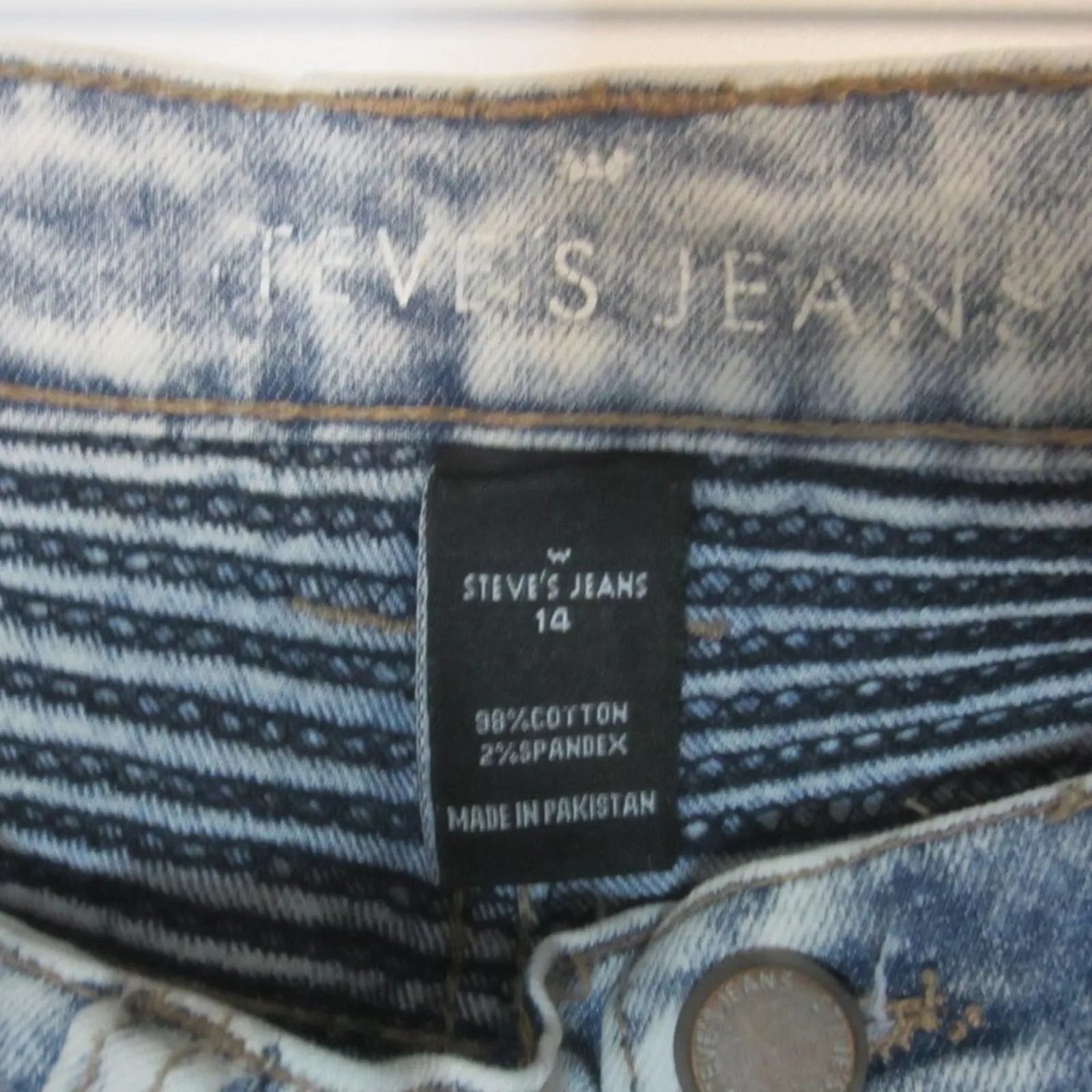 Y2K Moto Biker Acid Wash Skinny Jeans Steve’s Jeans Size 14 Silver - Image 4