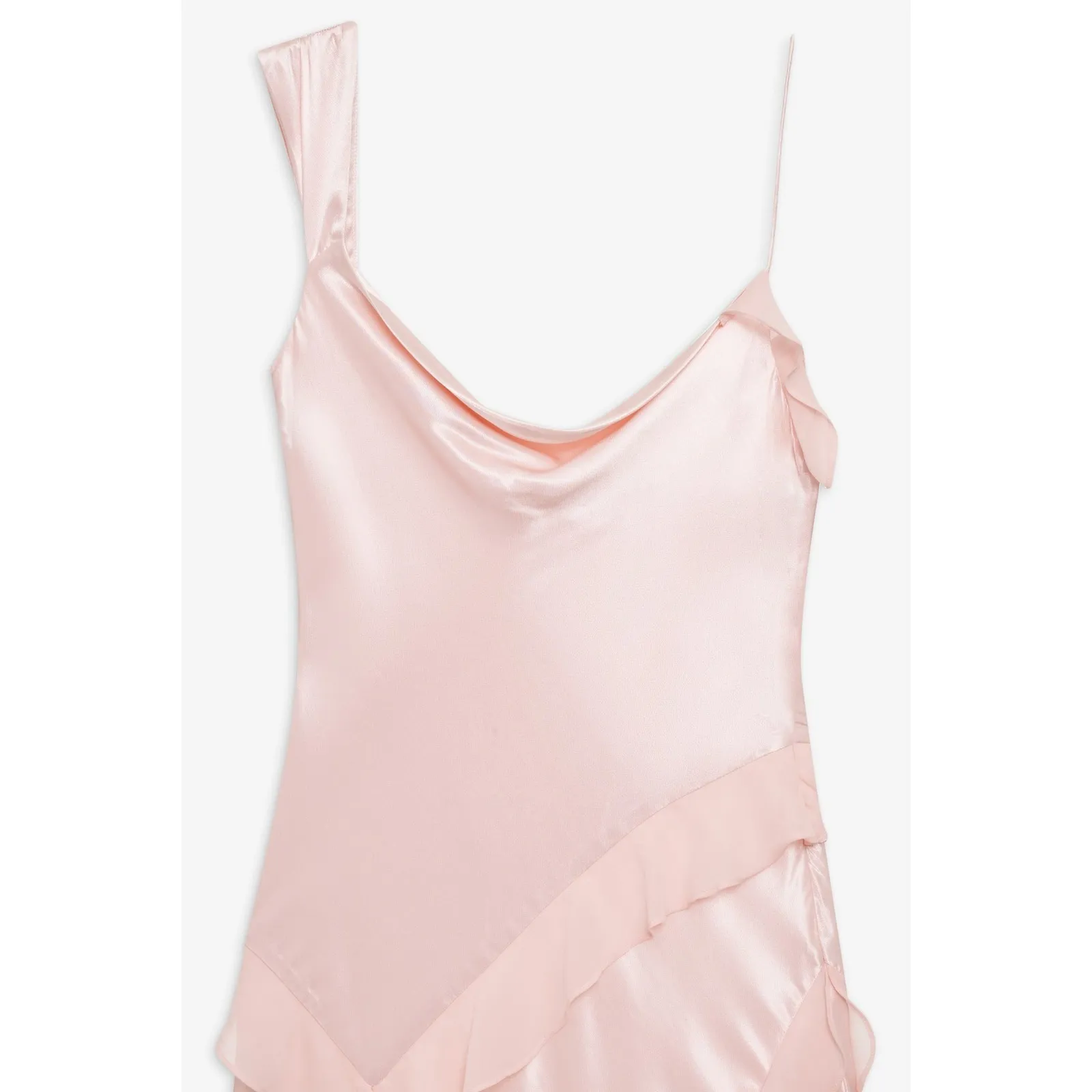 For Love & Lemons Sawyer Satin Maxi Dress Baby Pink Size M - Image 5