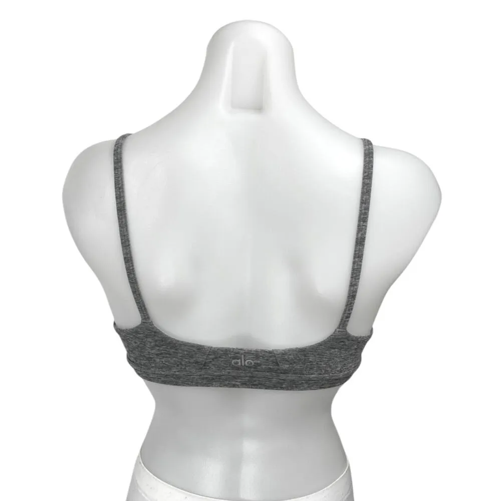 Alo Yoga Gray Cutout Sleeveless Workout Running Athletic Sports Bra Crop Top S - Image 2