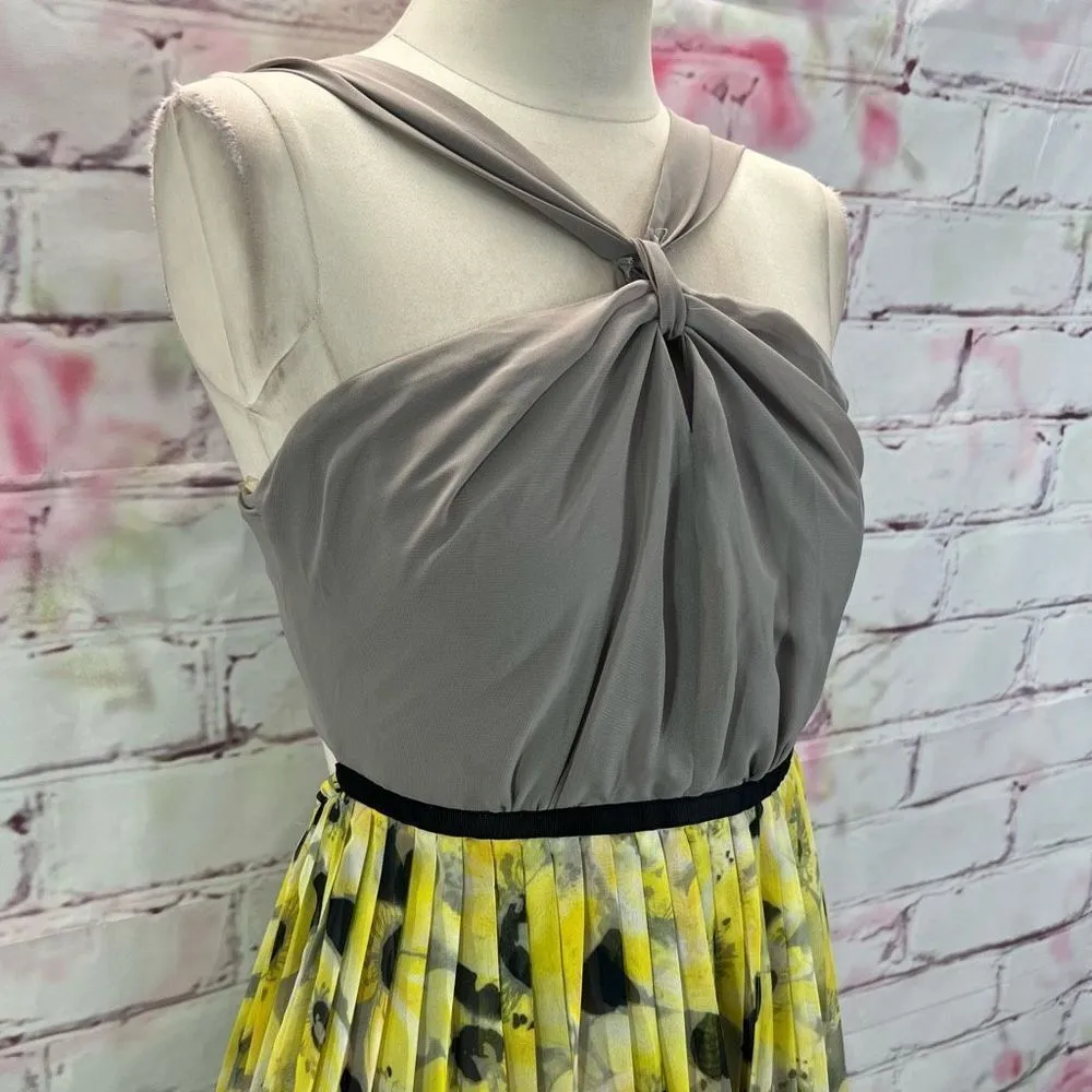 Ryu yellow floral accordion pleated halter maxi dress - Image 2