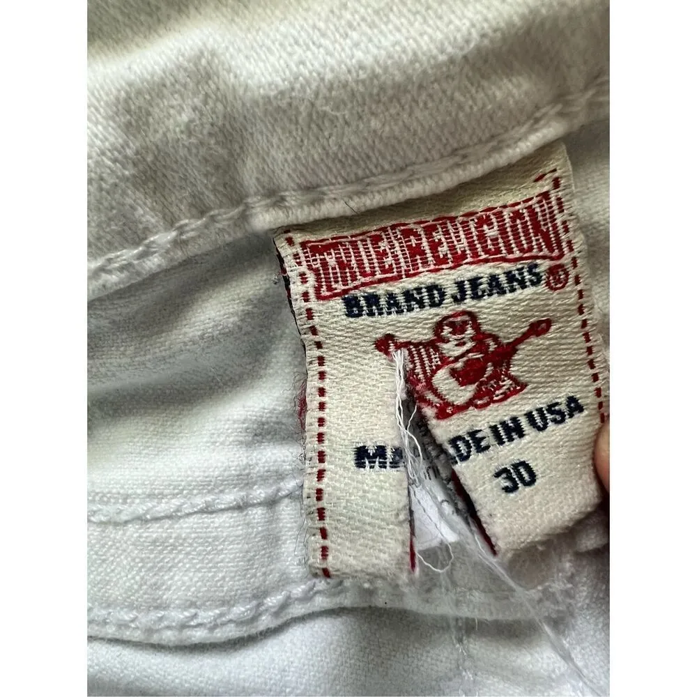 True Religion White Gwen Zippered Ankle Skinny Jeans Size W30 - Image 4