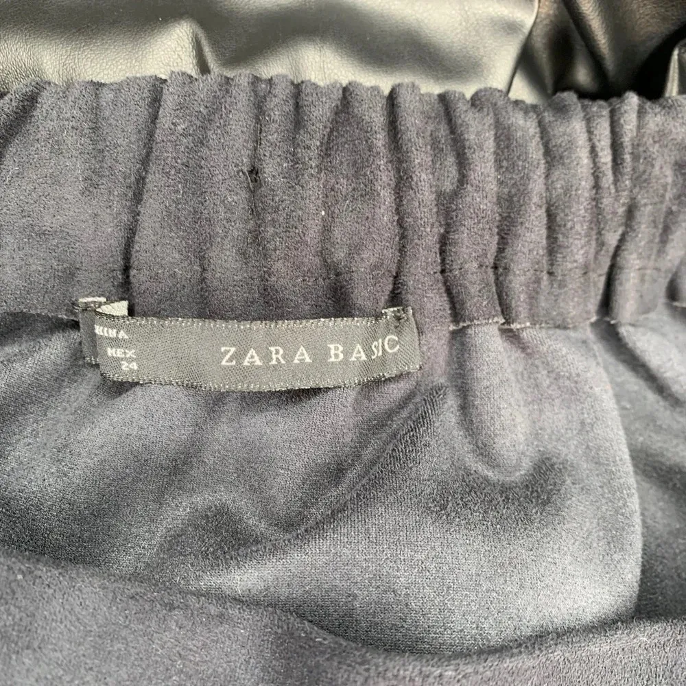 Zara Basic Black Faux Suede Leather‎ Pencil Skirt - Image 8