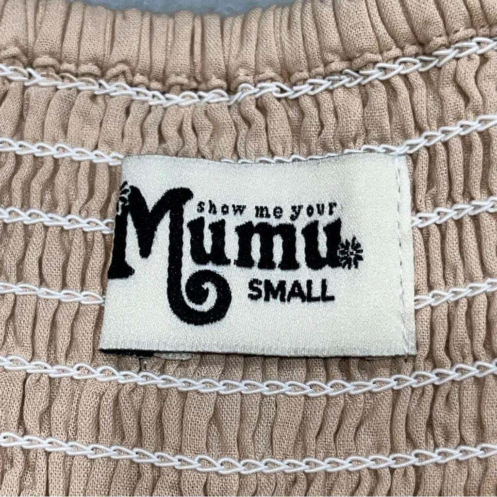 Show Me Your Mumu Tan Floral Embroidery Woodstock Mini Skirt size Small - Image 8