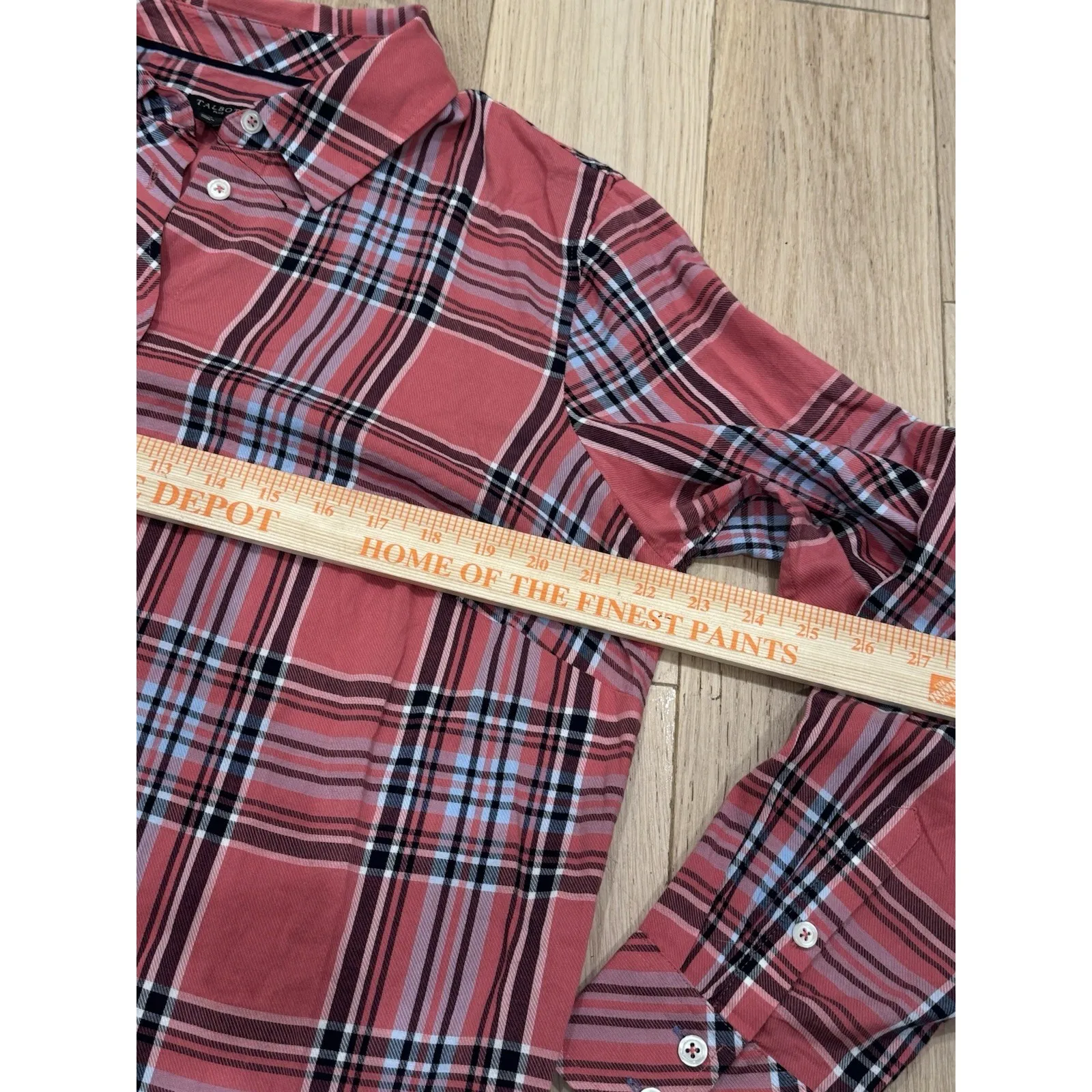 Talbots Womens Plaid Button Up Top‎ Size 1X Pink Long Sleeve Equestrian Country - Image 6