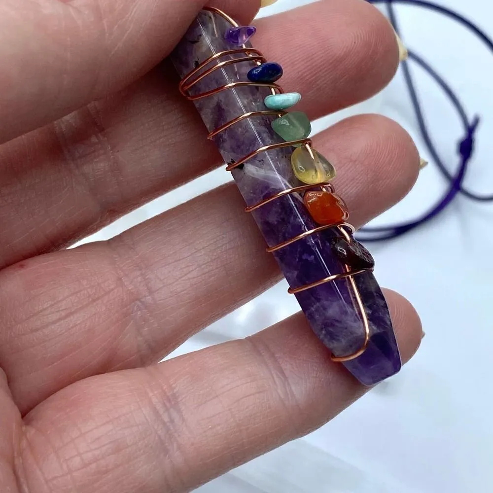 7 Chakra Point Necklace Purple - Image 4