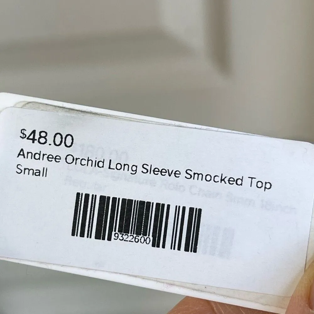 NWT Andree by Unit Square Neck Smocked Long Sleeve Blouse (Orchid) - Small - Image 8
