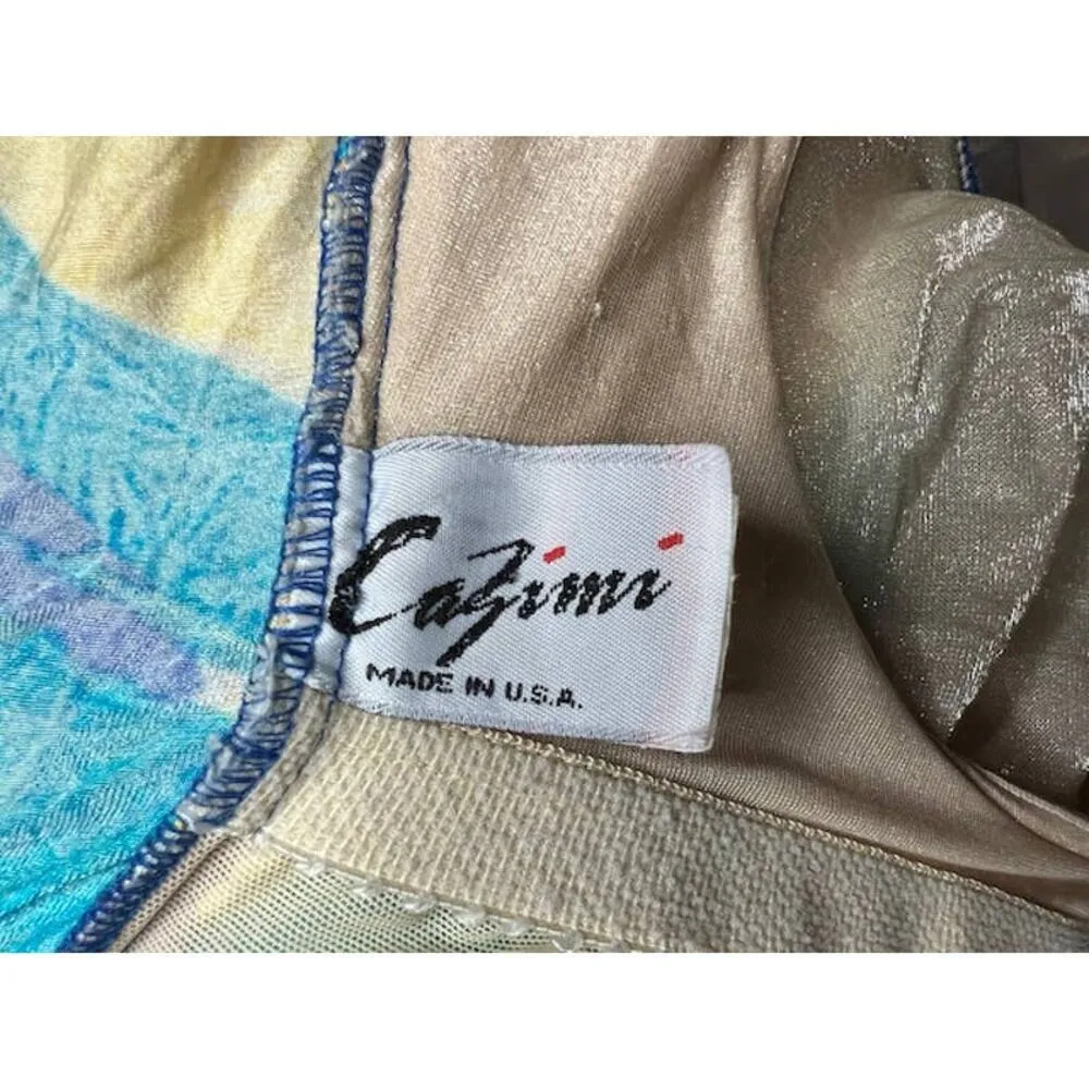 Cazimi one piece swimsuit pastel abstract print high cut - Image 10