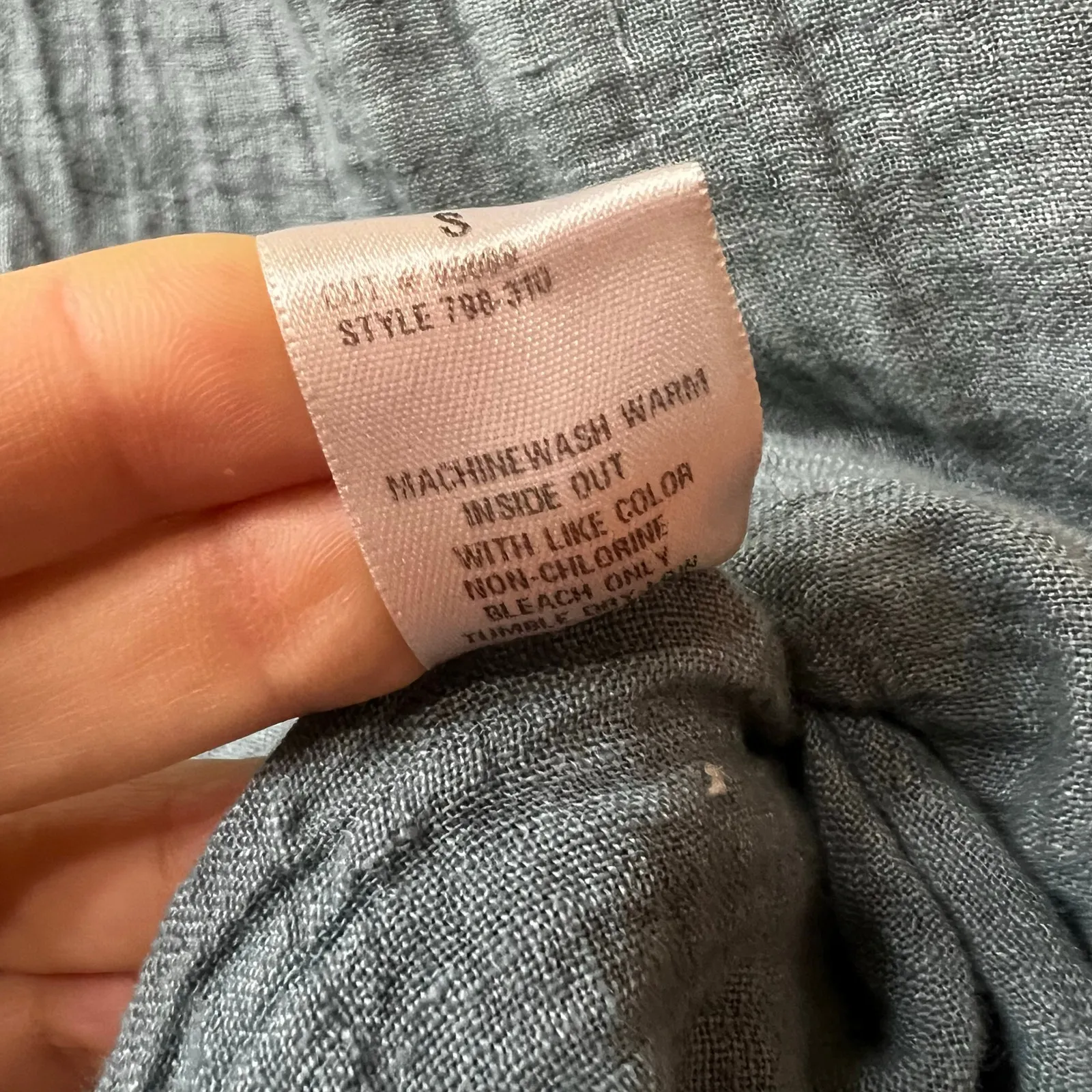 CP SHADES Teton Tunic Top 100% linen blue lightweight SMALL - Image 9