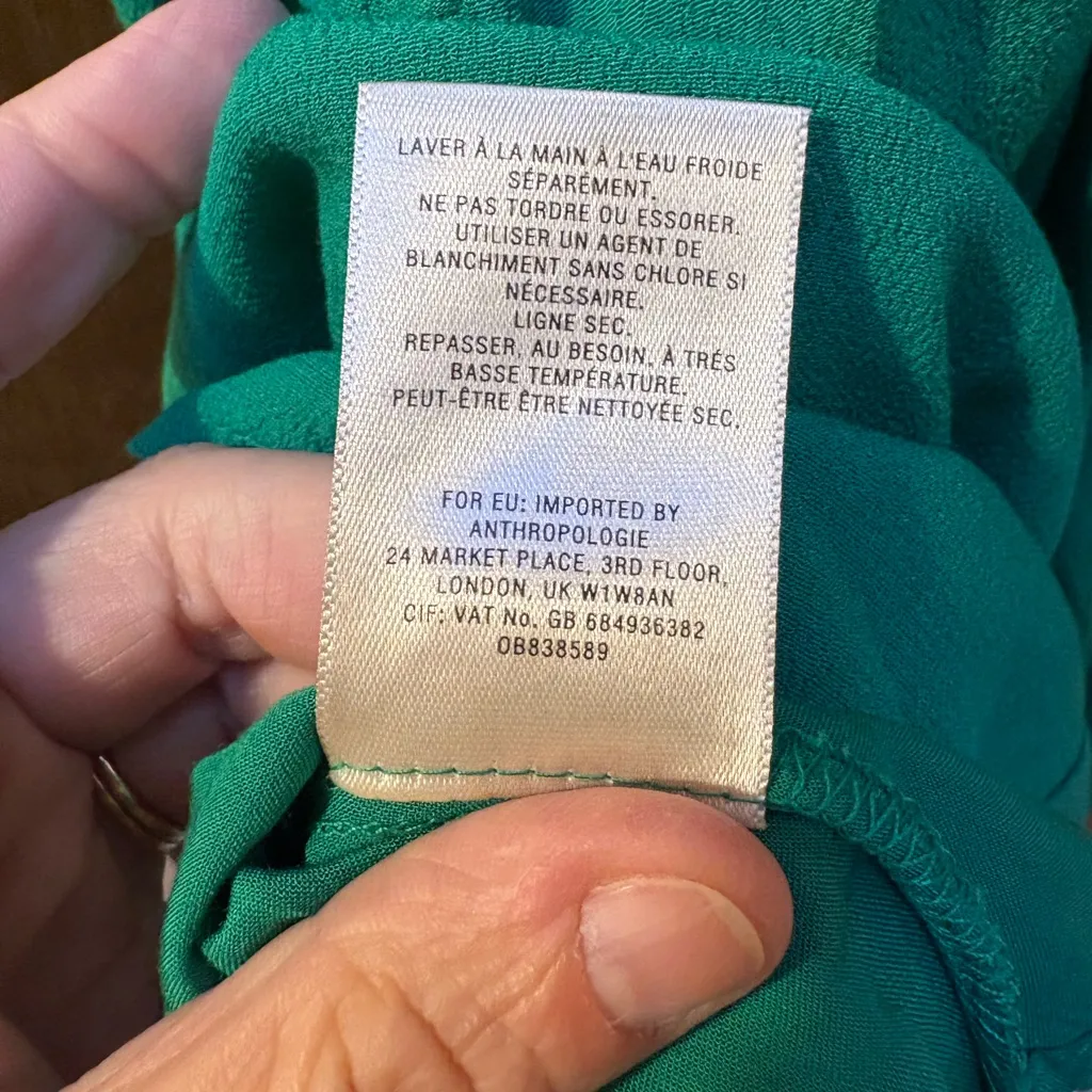 Anthropologie Maeve Rosalia Faux Wrap Dress in Kelly Green - Image 10