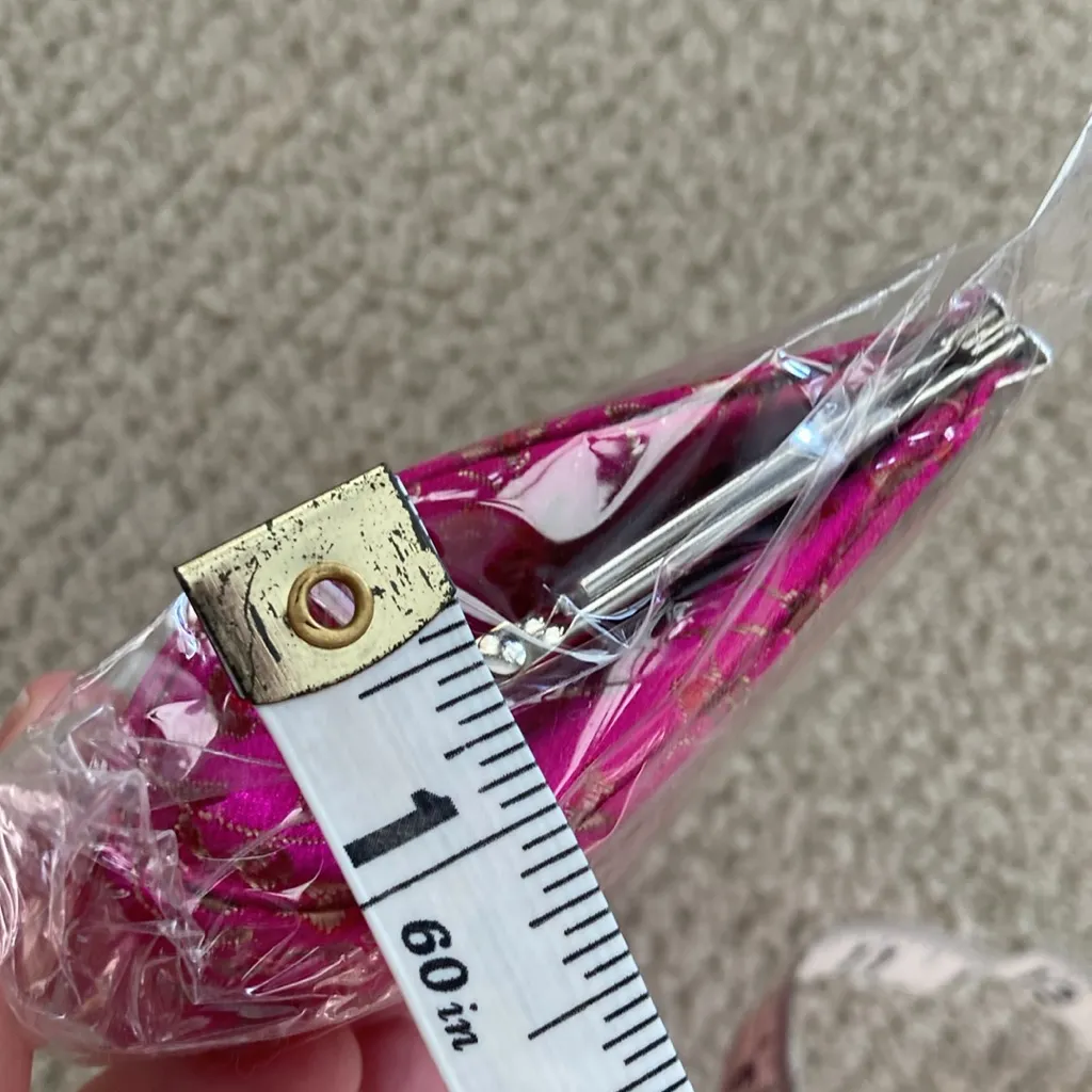 NEW Vintage Kiss Lock Hot Pink Accordion Style Hard Case Snap Close Wallet 2005 - Image 9