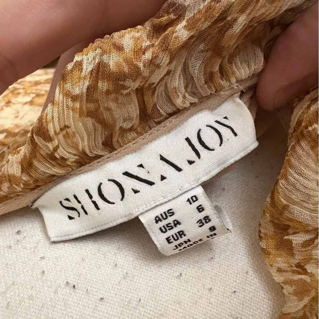 SHONA JOY Julia Balloon Sleeve Godet Midi Dress Size 6 - Image 10