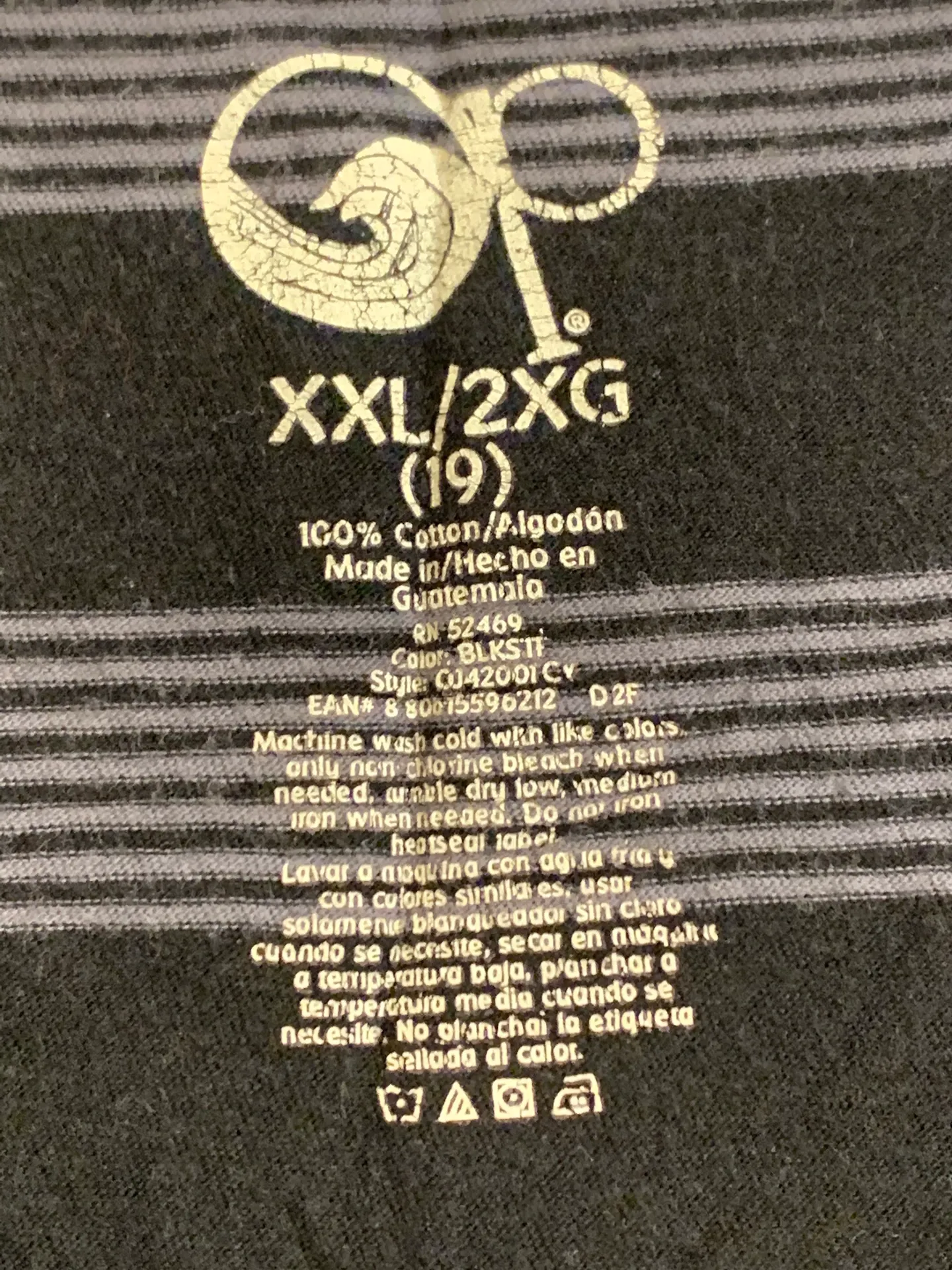 OP #247-T-  Black & Grey Stripe XXL - Image 6