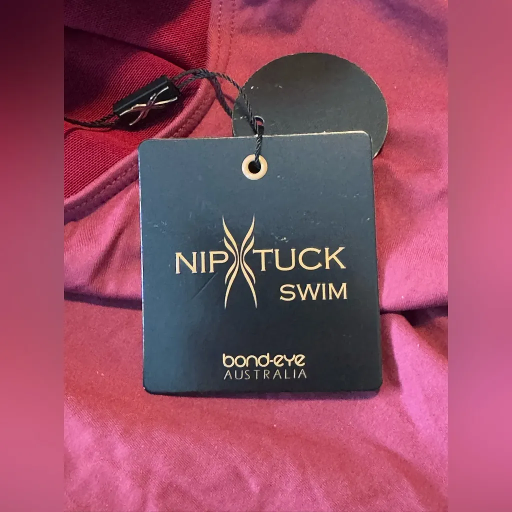 Niptuck Swim Tie Front Halter One Piece Swimsuit size 8 lace up NWT Purple - Image 6