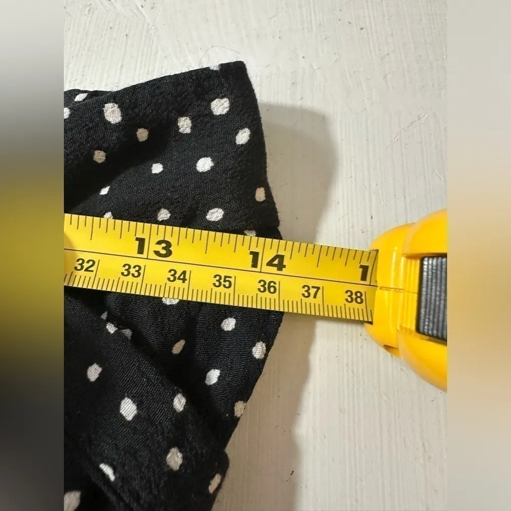 Zara Skirt Womens M Skort Polka Dot Mini Ruffle Rayon Belted Black White Summer - Image 7