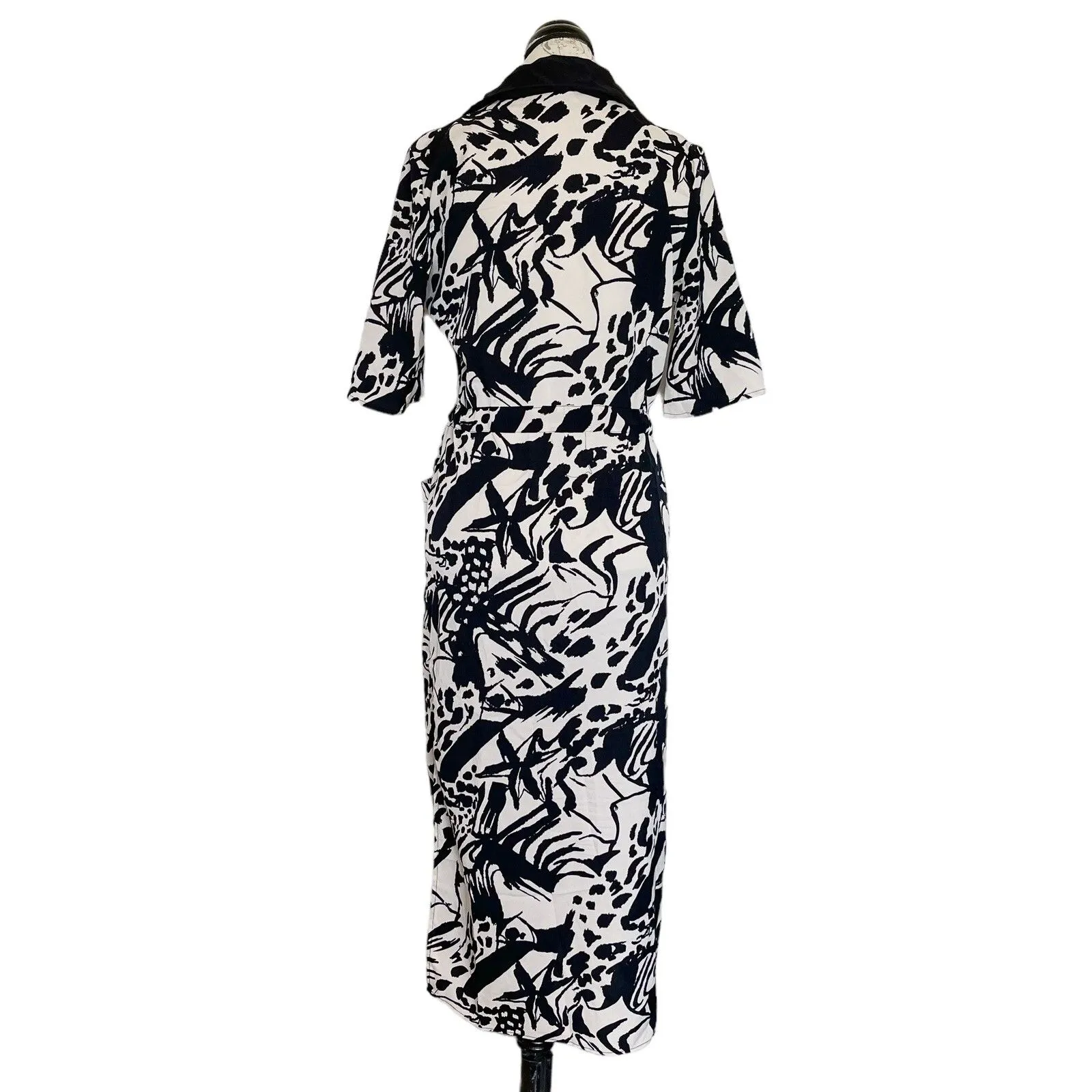 TopShop Womens Dress Sz 4 Midi Safari Vibes Cocktail Night Out Neutral Earthy - Image 4