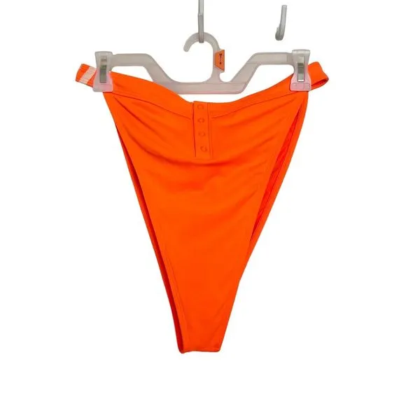 + Ivy Park Womens Plus Sz 1X Swim Bottom Solar Neon Orange Bikini Snap - Image 2