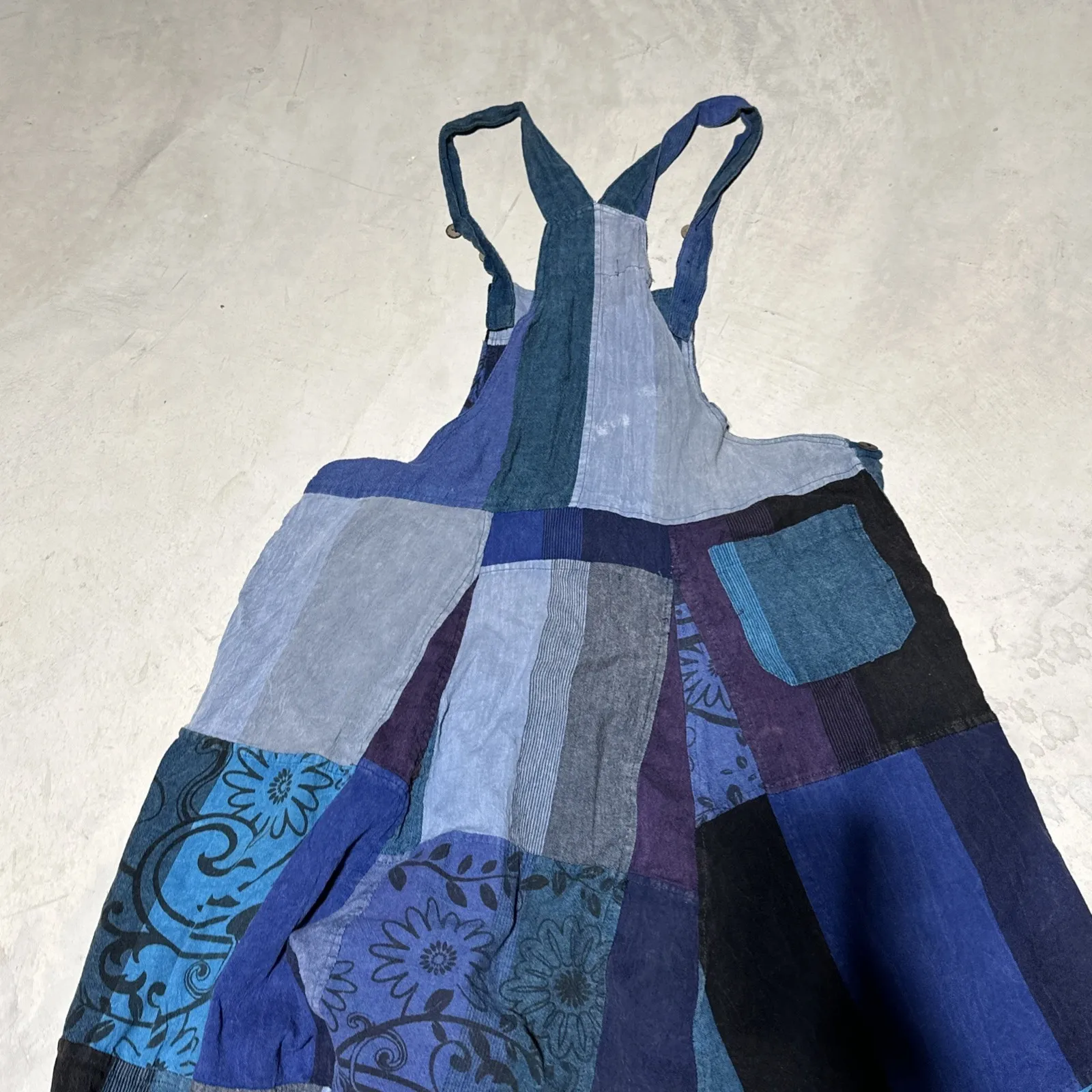 Wicked Dragon Clothing Bib Overalls Size 2XL Alternative Hippie Hippy Patchwork - Image 9