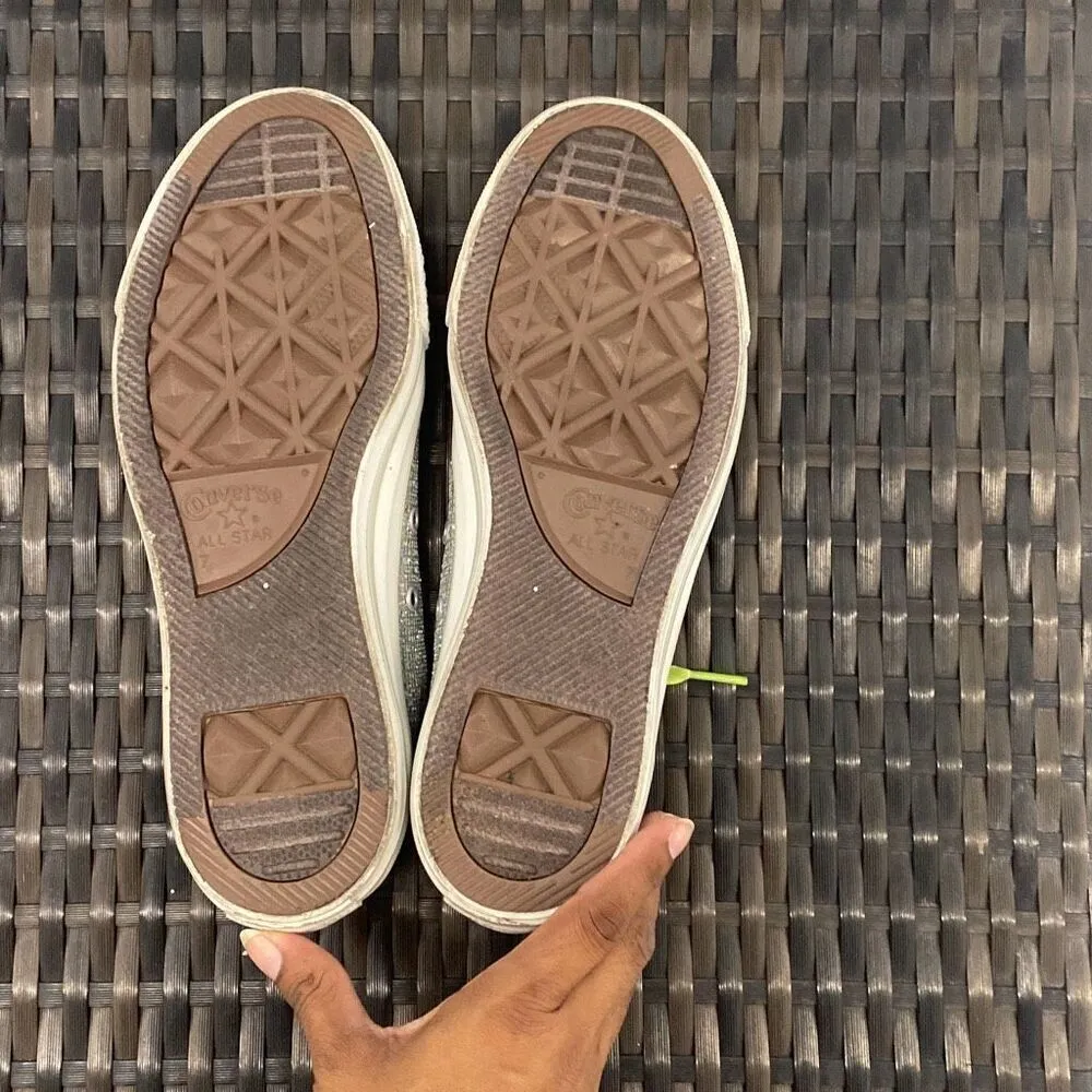 Converse, silver glitter women’s size 9 sneakers - Image 5