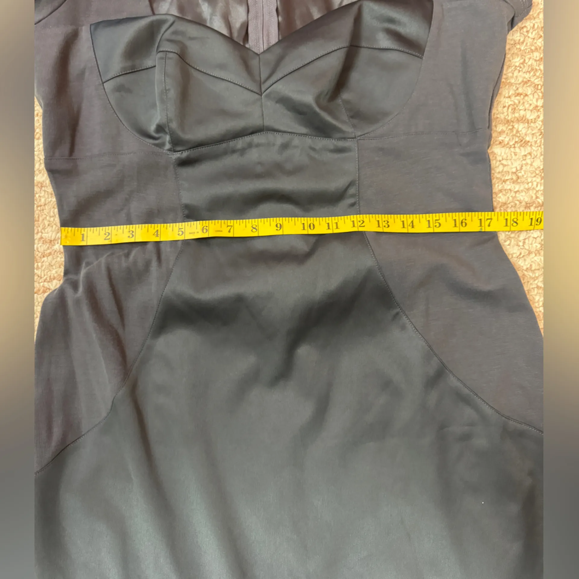Pinup Couture Charcoal Satin Dress Size XXL Gray - Image 11