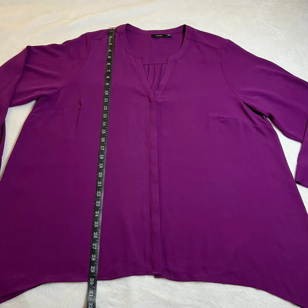 APT 9 V-Neck Button Down Blouse Shark Bite Hem Size 2x Career Professional - Image 8