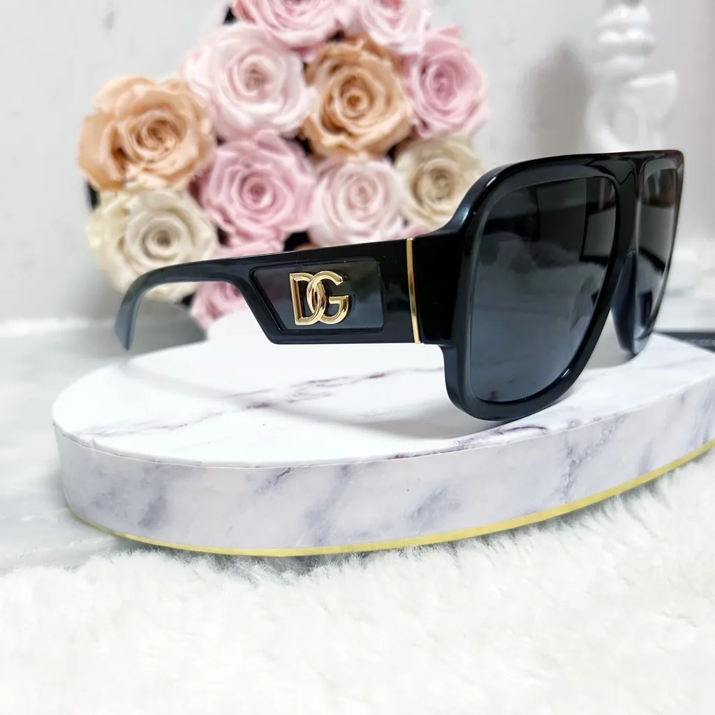 Authentic Dolce & Gabbana Black & Gold DG Mask Unisex Sunglasses - Image 11