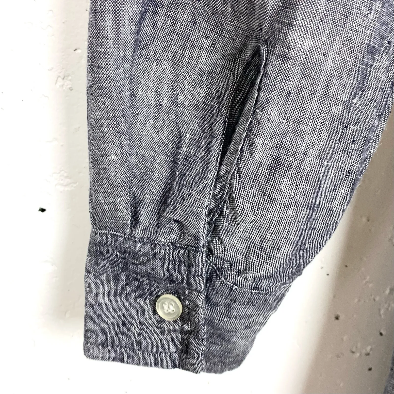 Neiman Marcus Womens Linen Shirtdress Roll Tab Sleeves Blue Mini Size Small - Image 10