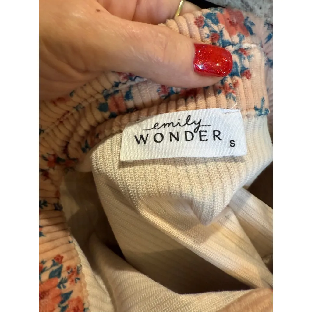 Women's Emily Wonder Pink Floral Striped Mini Dress S - Image 8