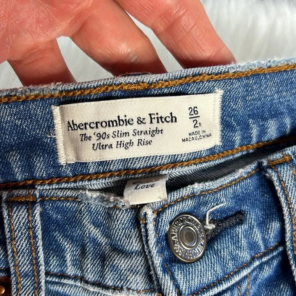 Abercrombie The 90’s Slim Straight Ultra High Rise Jeans - Image 4