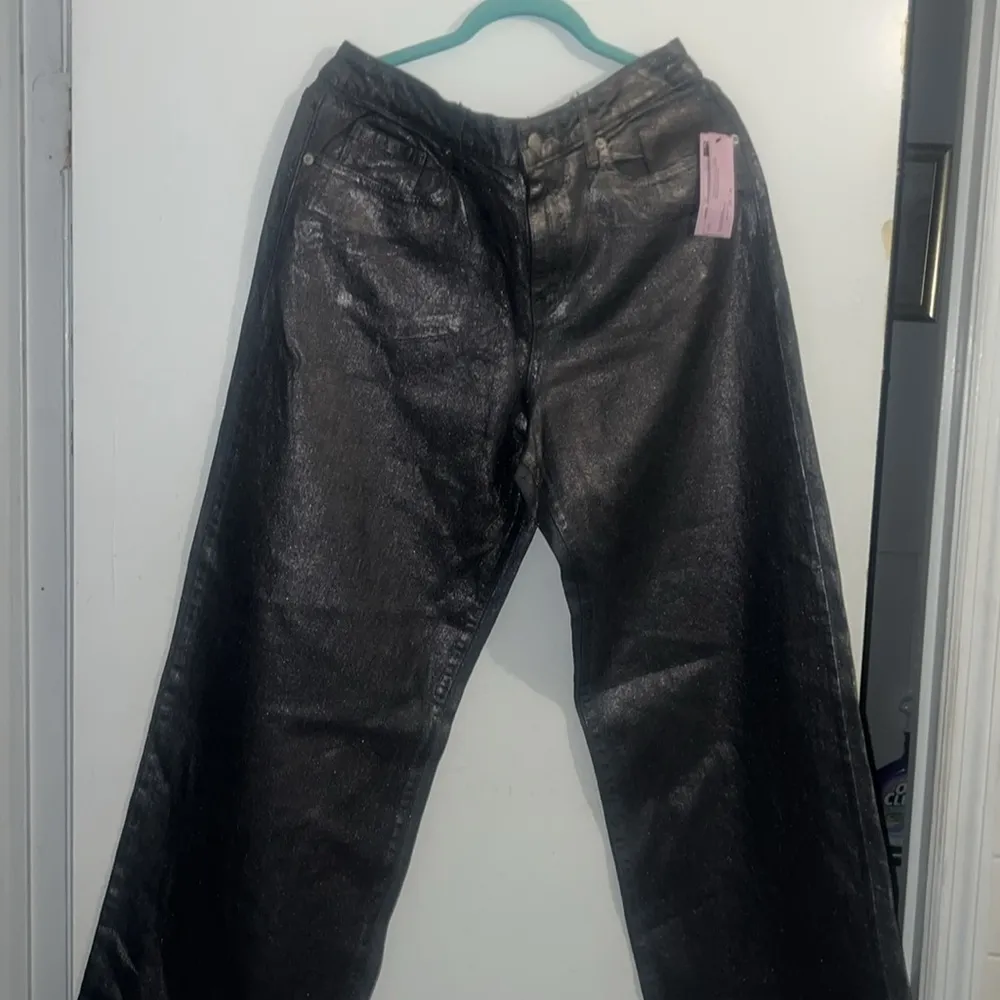 New 12 Wild Fable High Rise Baggy Jeans Denim Wide Leg Silver Metallic… - Image 16