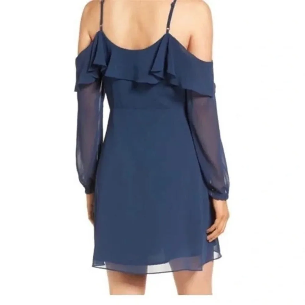 CUPCAKES AND CASHMERE Sundra Cold Shoulder Dress Navy Blue Size 0 - Image 2