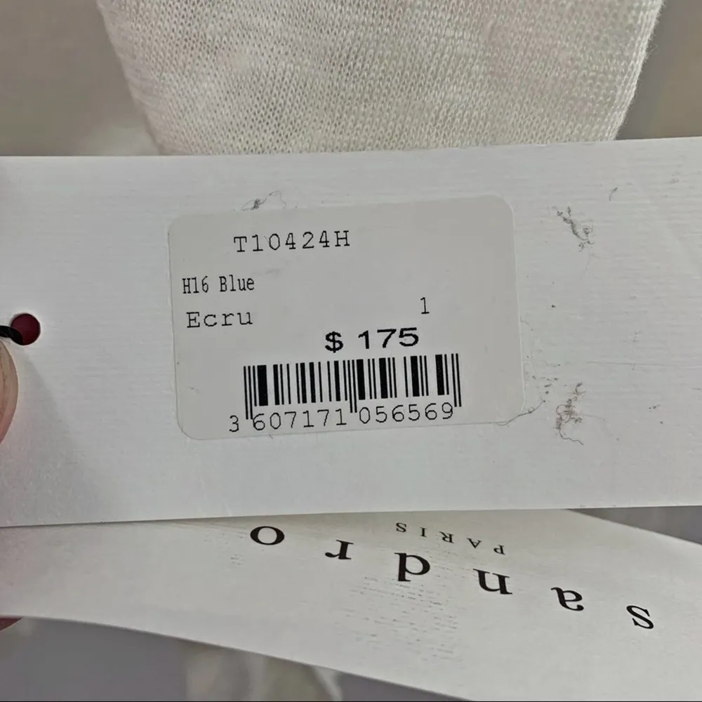 Sandro Paris white silk linen tie back small new - Image 5