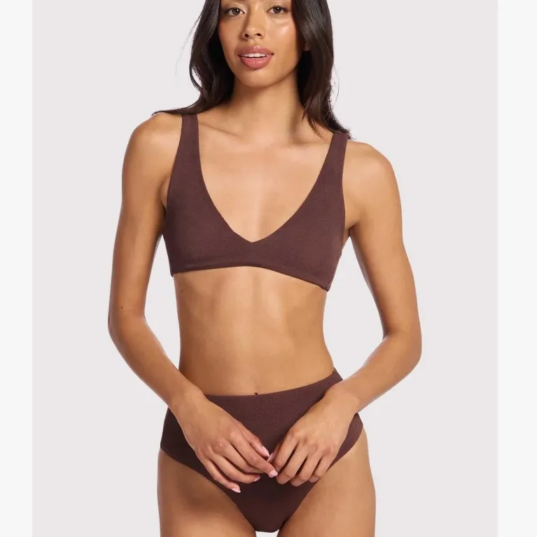 Nuuds Swim bikini set chocolate brown top size XL high waist bottom size XXL NEW - Image 2