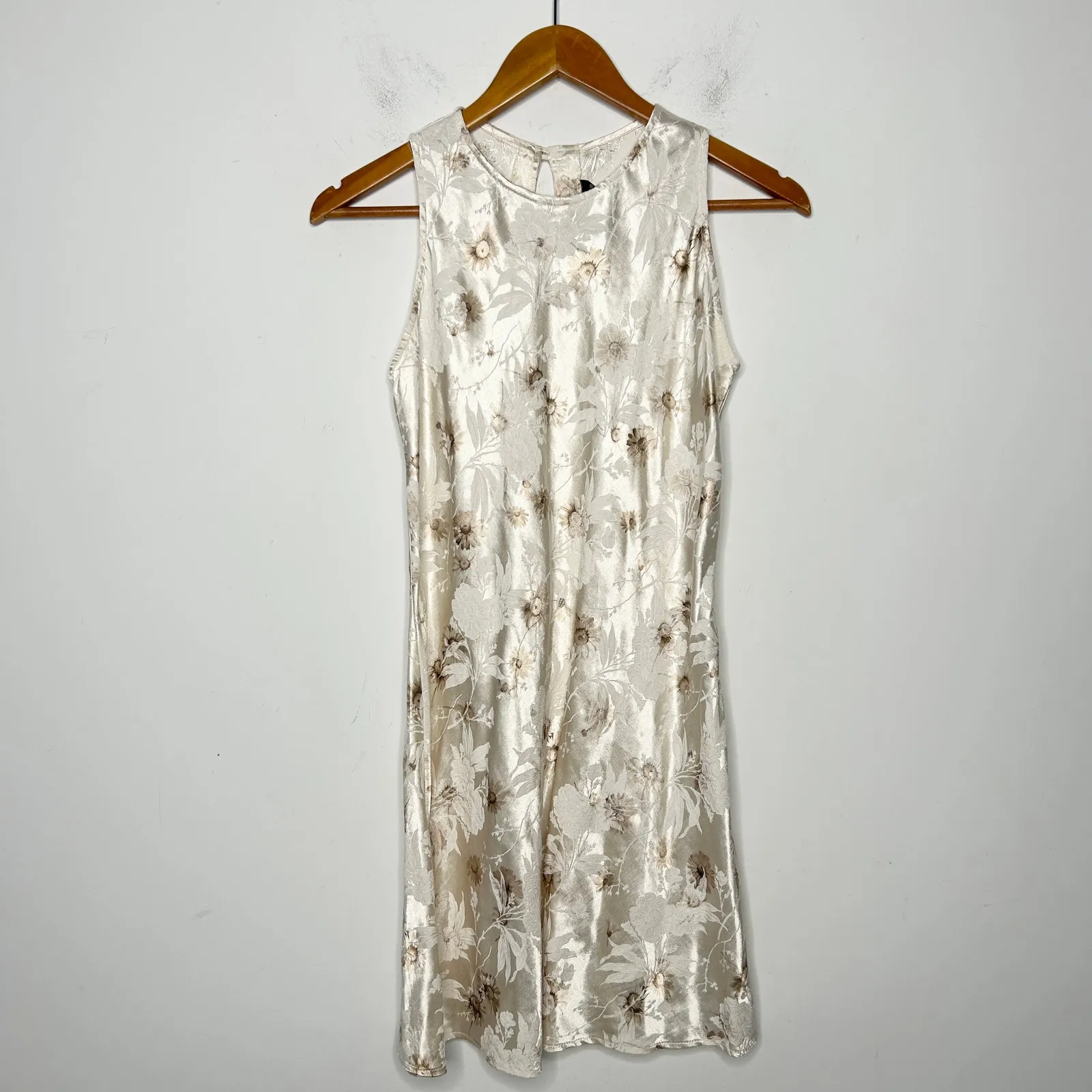 ALL THAT JAZZ Vintage Floral Satin Mini Summer Dress Womens Size 9/10 90s Y2K - Image 3