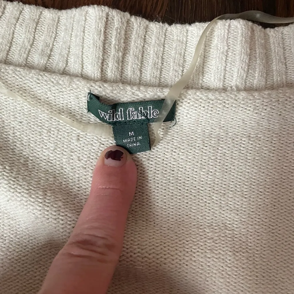 Wild fable cropped white sweater - Image 2