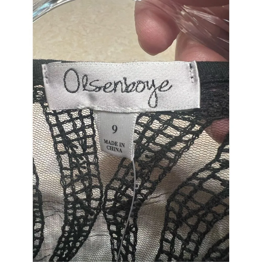 Olsenboye Knit Sleeveless Black Peek a boo Back Dress Sz 9 NWT - Image 3