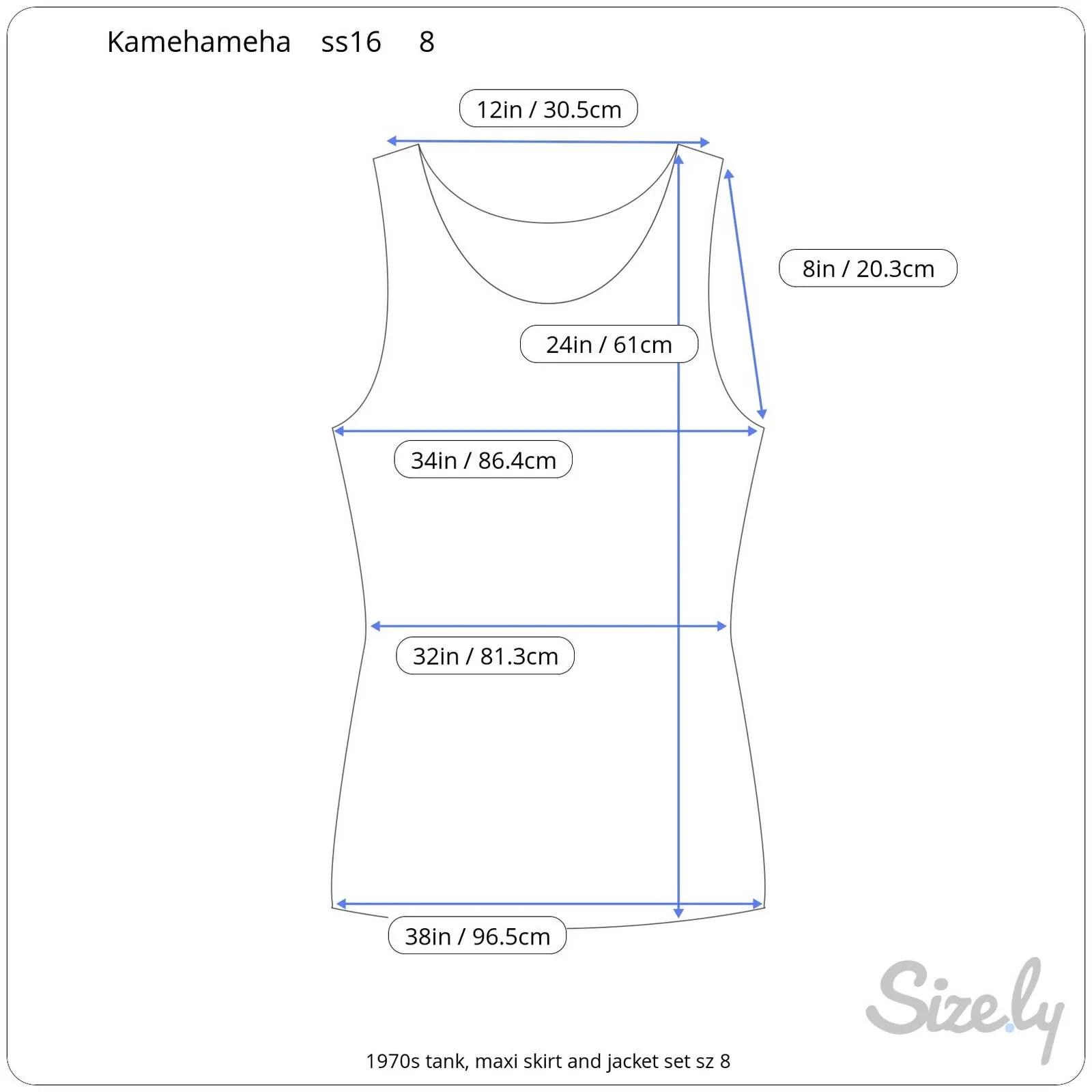 tank jacket maxi skirt set groovy nylon pink blue 1970s Size 8 - Image 4